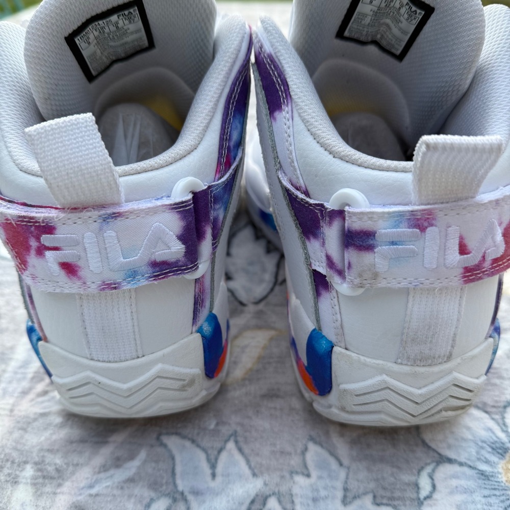 FILA Grant Hill 2 Sneaker Mens Size 9 White Tie Dye High Top Y2K 1BM01234-125 - Picture 7 of 9
